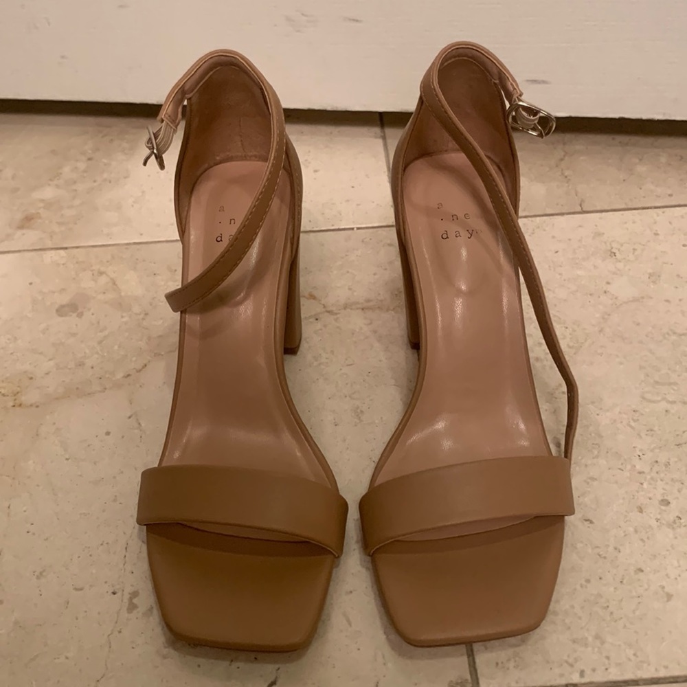 Faux leather heels